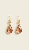 Boucles d’oreilles goutte quartz pêche